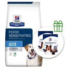 Hill's Prescription Diet Canine d/d Food Sensitivities 12 kg + 2x jutalomfalat GR&Aacute;TISZ