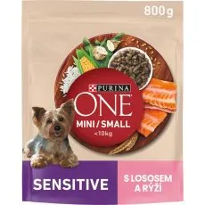 PURINA ONE MINI/SMALL Sensitive Lazac &eacute;s rizs 800 g