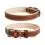 Bőr nyak&ouml;rv Soft 30-39 cm, 20 mm barna-b&eacute;zs sz&iacute;nű