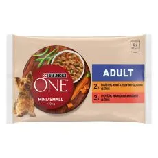 PURINA ONE MINI MINI Dog Adult csirke &eacute;s marhah&uacute;s l&eacute;ben 4 x 85 g
