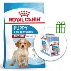 ROYAL CANIN MEDIUM PUPPY 15 kg + 10 alutasakok GR&Aacute;TISZ